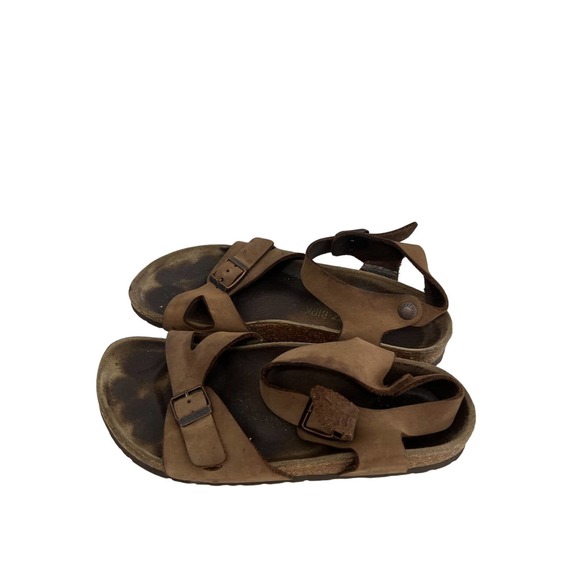 Birkenstock Milano Brown Leather Ankle Strap Buckle Sandals Size 37 LS - Picture 1 of 9